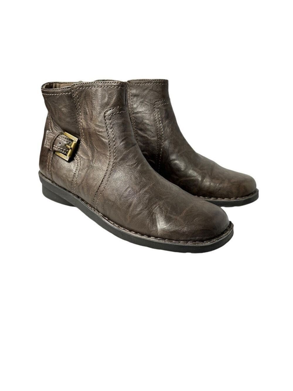 Clark’s Women’s Leather Upper‎ Side Zip Brown Bootie Size 8M